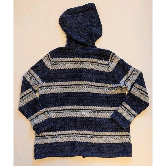 CHAPS Boho Southwestern Coastal Baja Wmn Lrg Toggle Button Sweater Hoodie Hippie - Picture 5 of 9